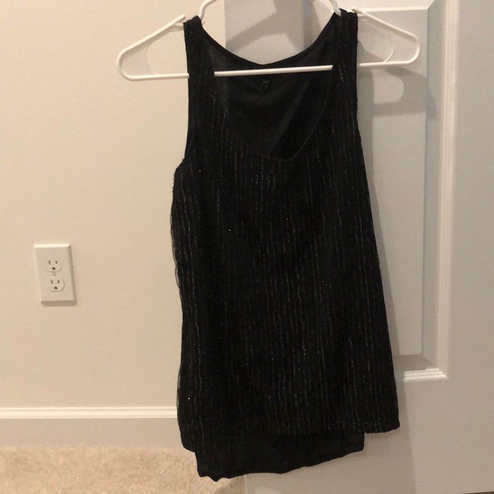 Express black sequin tank top